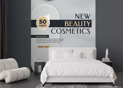 Luxury template social media story post promotion. Beautiful and modern vector poster and banner design to promote cosmetics sale, beauty sale, Healthy Skin Clinic, medical spa, something natural, etc Wall mural