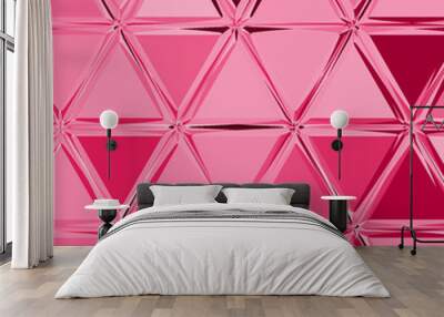 Abstract pink triangle pattern Wall mural