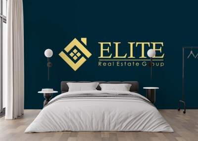 Luxury real estate logo design vector template Wall mural