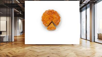 Moon cake on a white background Wall mural