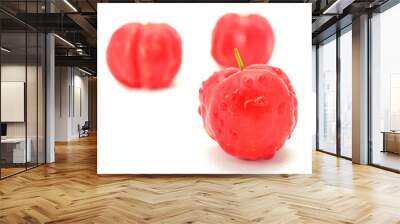 acerola fruit isolated on white Wall mural