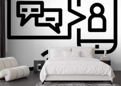 talk outline style icon Wall mural