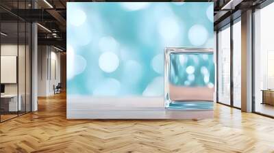 Elegant Glass Cube Block Reflecting Digital Wealth - Premium Investment Concept Symbolizing Modern Luxury and Financial Growth Wall mural