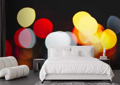 City lights blur bokeh Wall mural