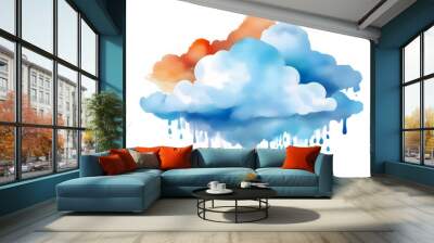 abstract fantasy background. Half moon, stars and clouds on the dark night sky background.. Wall mural