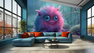 Cute monster Wall mural