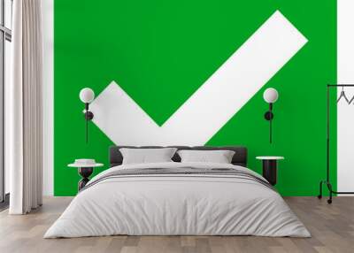 green and white check sign Wall mural