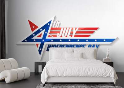 4th of July, United Stated independence day, American national day, design logo badge, vector illustration Wall mural