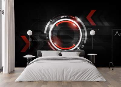 Abstract futuristic electronic circuit technology background, vector illustration Wall mural