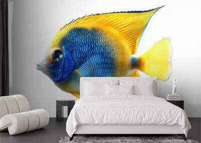 Angelfish clipart, element, 3D illustration, realistic, isolated on white background Wall mural