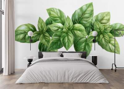 Basil (dried) clipart, element, 3D illustration, realistic, isolated on white background Wall mural