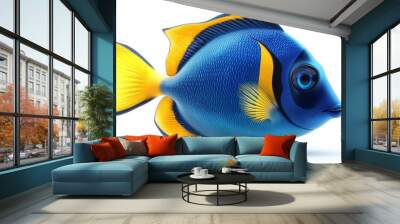 Blue tang clipart, element, 3D illustration, realistic, isolated on white background Wall mural