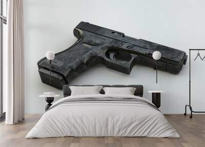 Glock 17, 3D illustration, realistic, isolated on white background Wall mural