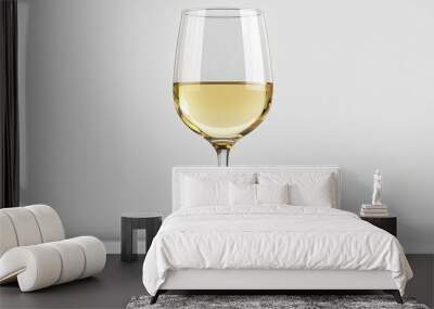 White wine glass clipart, element, 3D illustration, realistic, isolated on white background Wall mural