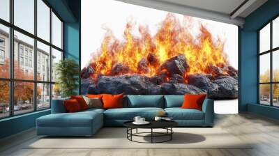 Wildfire clipart, element, 3D illustration, realistic, isolated on white background Wall mural