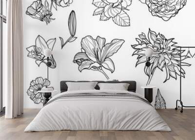 Floral design elements Wall mural