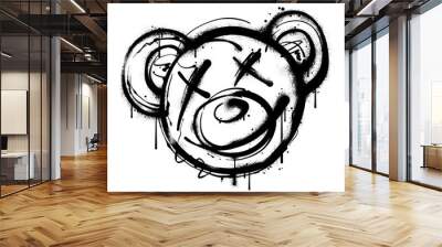 graffiti teddy bear illustration in street art style Wall mural