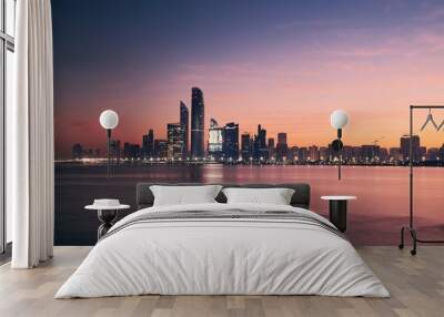 Cityscape Abu Dhabi at sunrise Wall mural