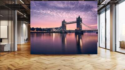 Tower Bridge at colorful sunrise Wall mural