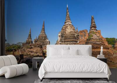 World Heritage Wat Phra Sri Sanphet at Ayutthaya, Thailand Wall mural