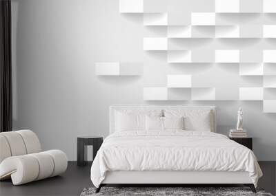 Abstract geometric white and gray color background, vector illustration. Wall mural