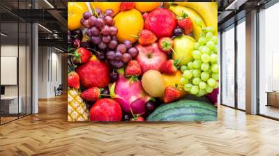 Fresh fruits.Assorted fruits colorful,clean eating,Fruit background Wall mural