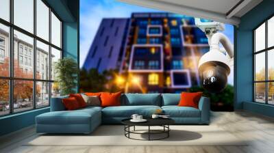 Cctv camera system, home security technology Condo outside security 380 degree dome inside the house. Wall mural