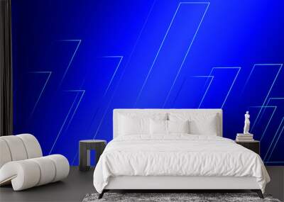 beautiful blue rectangle background image on blue background Wall mural