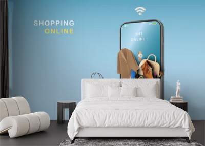 Shopping online concept. Online Store.  Wall mural