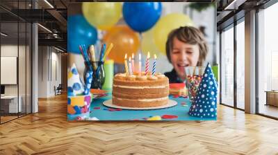 Child with Birthday Cake Celebration Wall mural