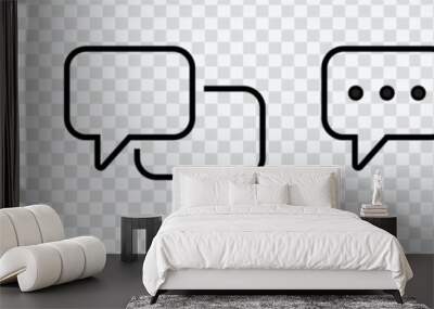 Engaging chat message icon set for online communication Wall mural