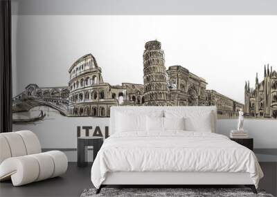 italy landmarks Illustration Wall mural