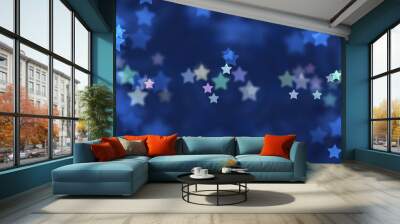 blue stars bokeh background illustration new quality universal colorful joyful stock image Wall mural