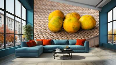 orange fruit in a bowl Wall mural