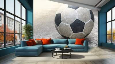 soccer ball on street Wall mural