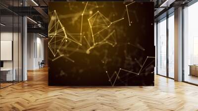 Abstract illustration background motion transformation with flickering light on plexus pattern of future innovation technology digital business dots line network decentralize communication connection Wall mural