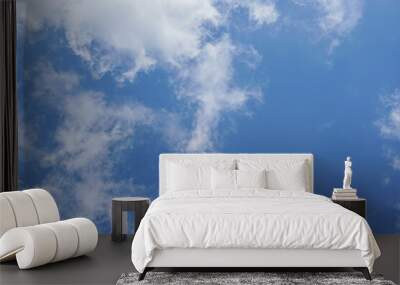 Clean blue nature clouds white sky Wall mural