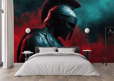 Ancient warrior in full armor , spartan	 Wall mural