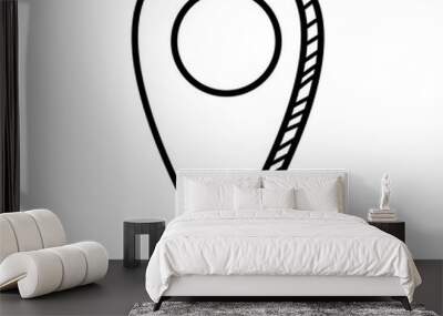 Location icon hand drawn on transparent background. Wall mural