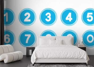 Numbers icon set on white background. Wall mural