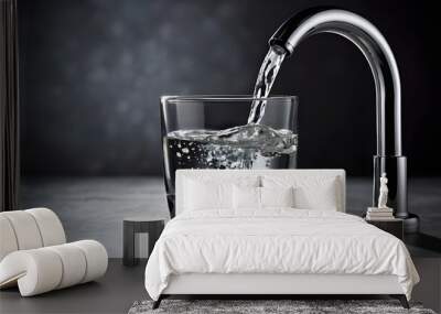 a glass of tap water isolated Wall mural