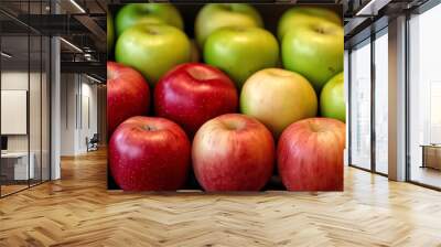 A pile of red apples and green apples, pattern, healthy lifestyle or concept Wall mural