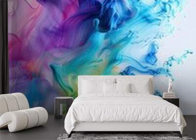 Abstract Colorful Smoke Swirling Design Wall mural