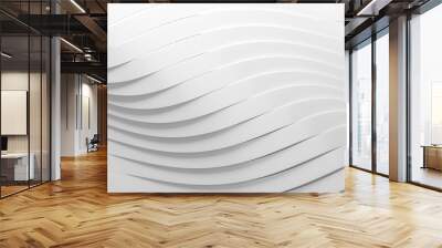 Abstract simple curve creative design. Smooth white Shapes minimal concept background. 3d Rendering Wall mural