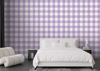 Pastel purple checkered texture with bird's eye view Wall mural