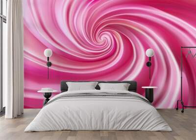 Soft pink candy swirl pattern with light sparkles, designed for product presentation with a whimsical and cute feel Wall mural