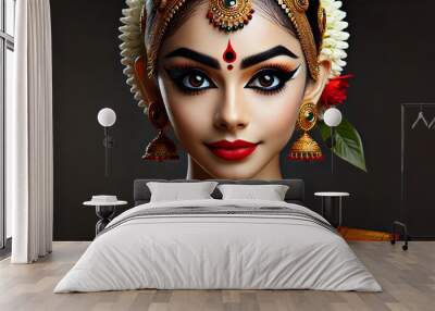 portrait of a Indian woman in tradition jewelry  Wall mural