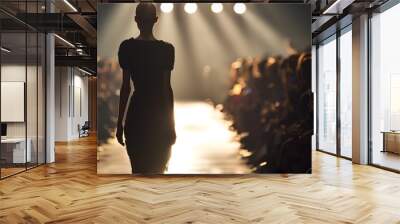 silhouette of a fashion model walking ramp Wall mural