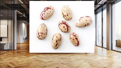 Raw pinto beans isolated on white background Wall mural