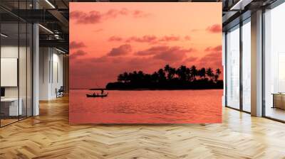 beautiful sunset view of  Lakshdweep island, India,Indian Ocean,long view, dweep Wall mural